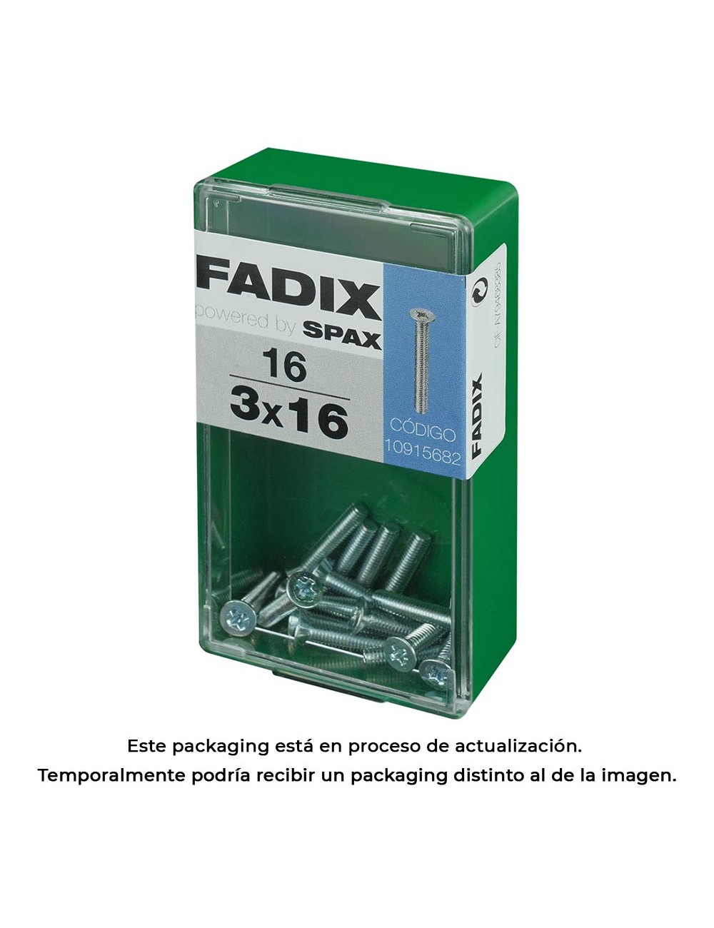 Caja s 16 unid. tornillo metrica cp m 3x16mm fadix