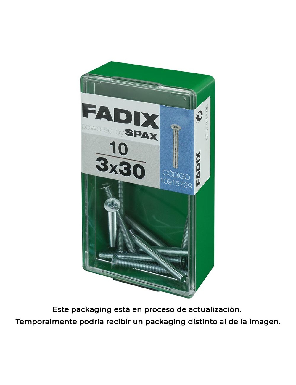 Caja s 10 unid. tornillo metrica cp m 3x30mm fadix