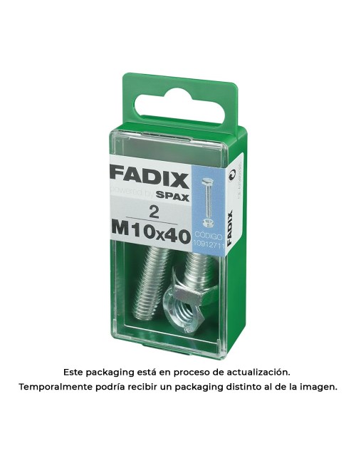 Caja s 2 unid. tornillo metrica cab hex+tuerca cinc m 10x40mm fadix