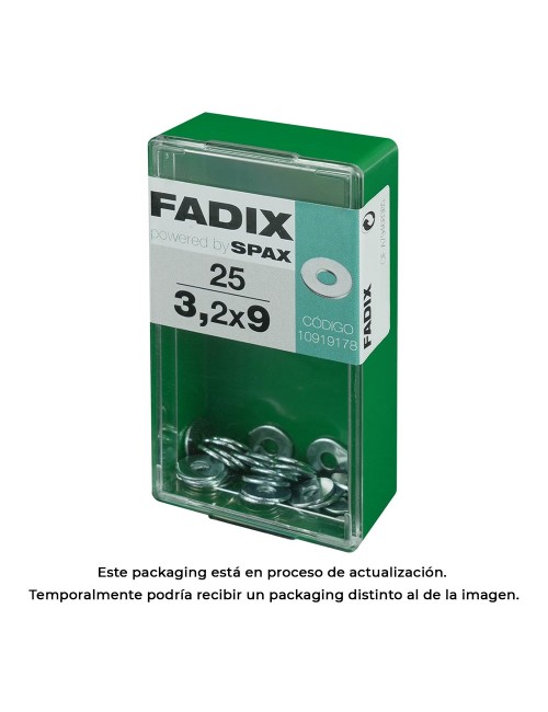 Caja s 25 unid. arandela plana ancha cinc 3,2x9mm fadix