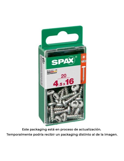 Caja 20 unid. tornillo madera spax cab. redonda wirox 4,5x16mm spax