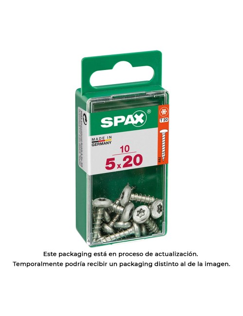 Caja 10 unid. tornillo madera spax cab. redonda wirox 5,0x20mm spax