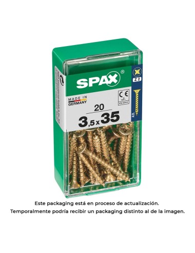 Caja 20 unid. tornillo madera spax cabeza plana yellox 3,5x35mm spax