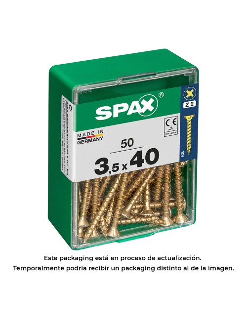 Caja 50 unid. tornillo madera spax cabeza plana yellox 3,5x40mm spax