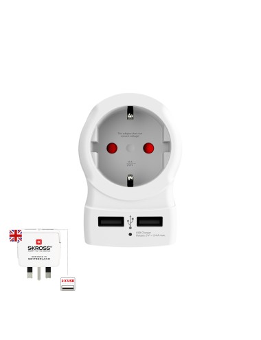 Adaptador europeo a reino unido usb skross 1500280