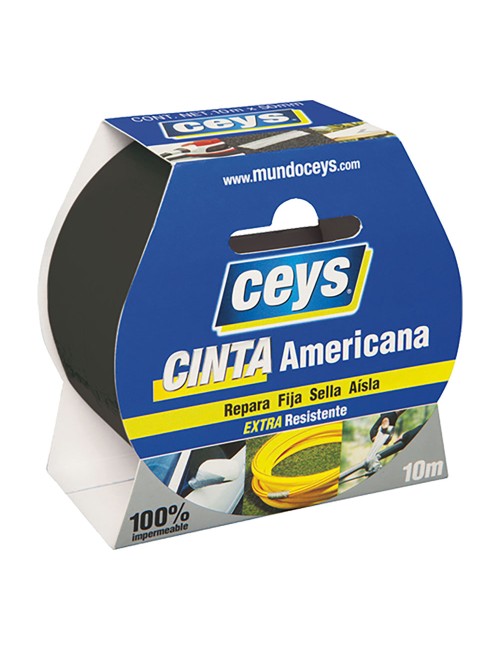 Ceys cinta americana negro rollo 10m x 50mm. 507605