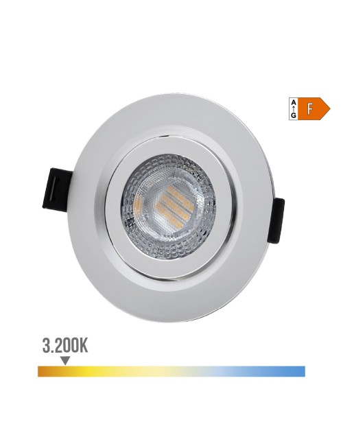 Downlight led empotrar 9w 806lm ra80 3200k redondo color cromo ø9cm edm