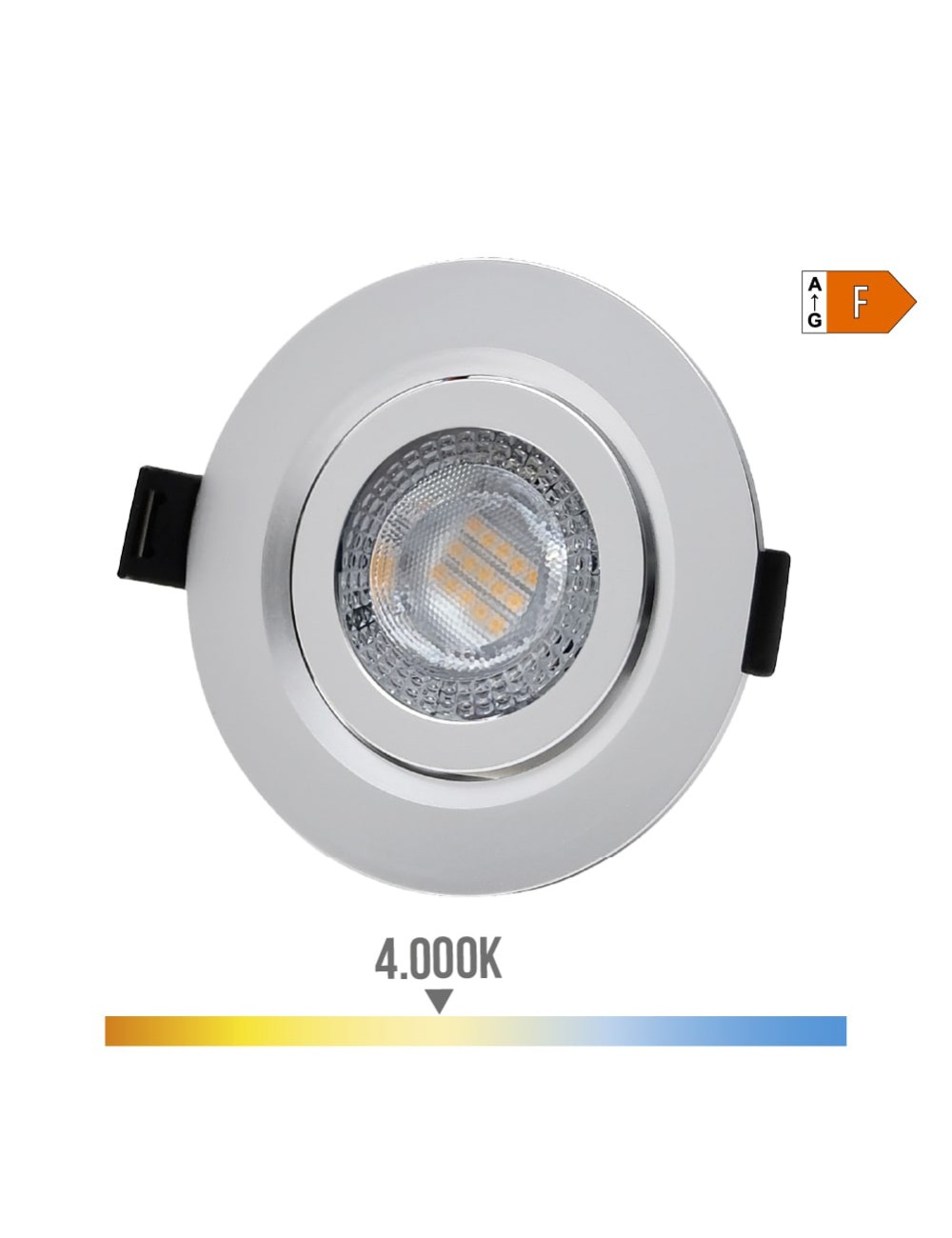 Downlight led empotrar 9w 806lm ra80 4000k redondo color cromo ø9cm edm