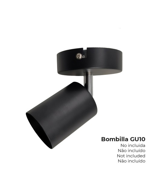 Foco negro 1 elemento gu10 edm