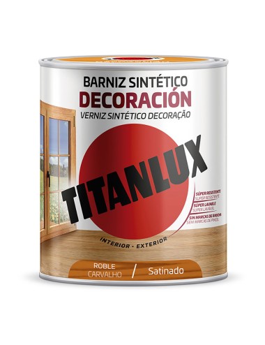 Barniz sintético decoración satinado roble 0,250l titanlux m11100214