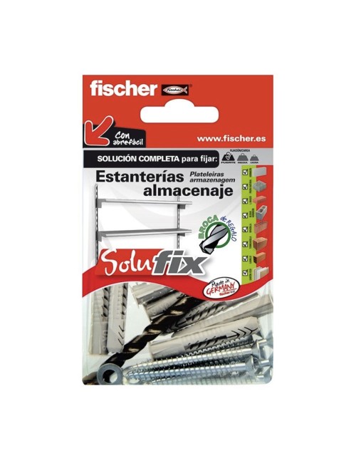 Kit fijación estanterias almacenaje 502684 solufix fischer