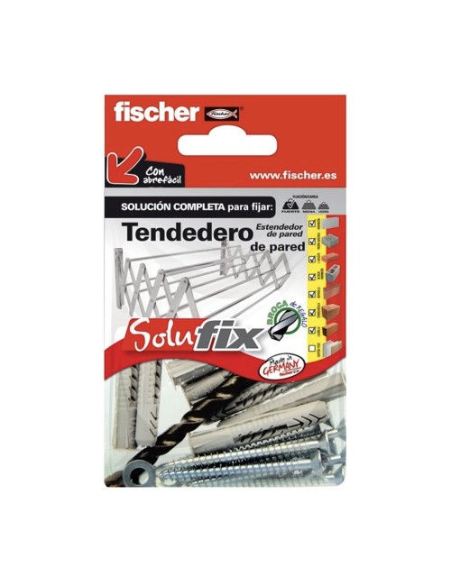 Kit fijación tendedero pared 569814 solufix fischer