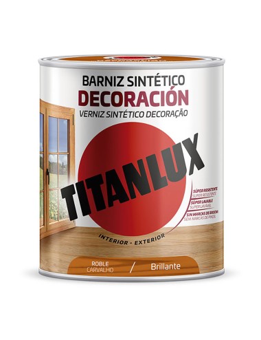 Barniz sintético decoración brillante roble 750ml titanlux m10100234