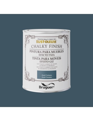 Rust-oleum chalky finish muebles azul oceano 0,750l 5733886 bruguer