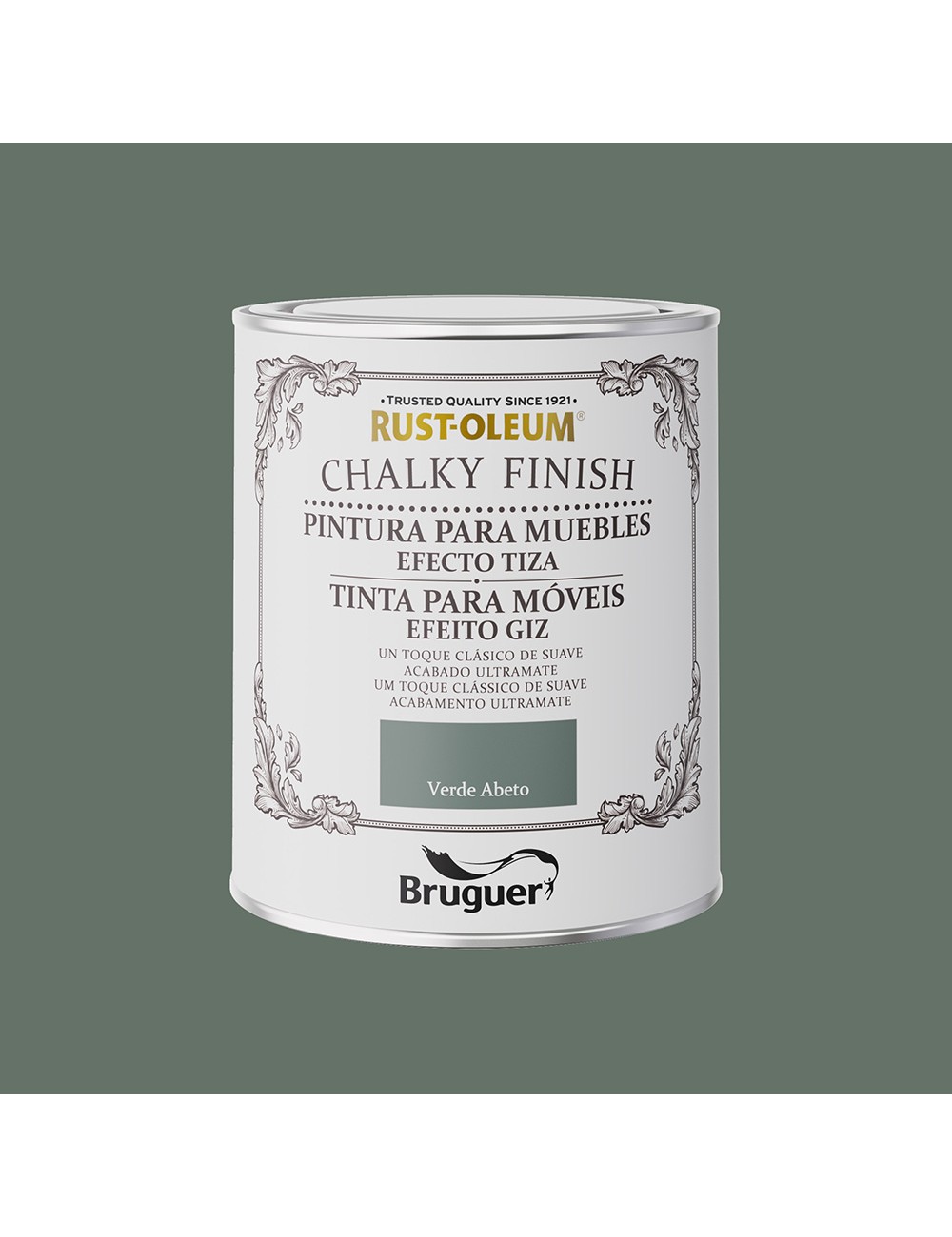 Rust-oleum chalky finish muebles verde abeto 0,750l 5733889 bruguer