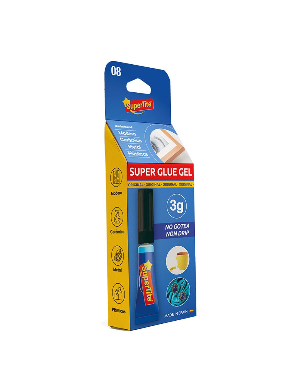 Adhesivo instantant gel,blister 3g 2408 supertite