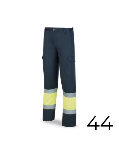 Pantalon poliester/algodón bicolor alta visibilidad azul/amarillo talla 44 388pfxyfa/44 marca