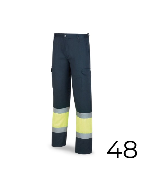 Pantalon poliester/algodón bicolor alta visibilidad azul/amarillo talla 48 388pfxyfa/48 marca