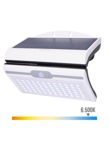 Aplique solar 6w 430lm 6.500k con sensor color blanco edm