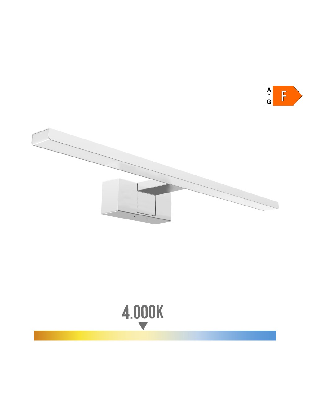 Lámpara de pared de led 8w 800lm 4.000k luz día 40x12,8x5,10cm edm