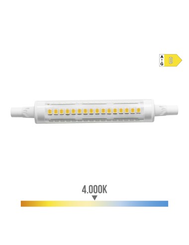 Bombilla lineal led 118mm r7s 9w 1250lm 4000k luz dia ø1,6x11,8cm edm