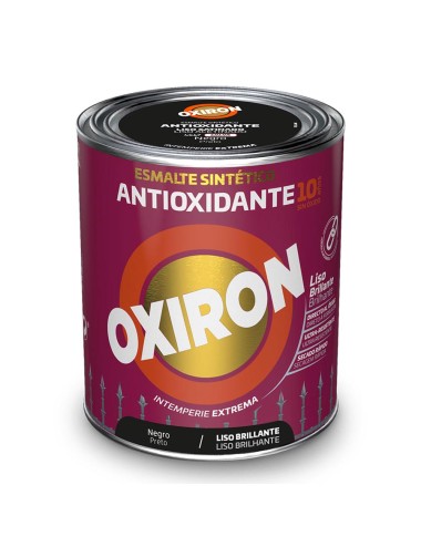 Esmalte sintético metálico antioxidante oxiron liso brillante negro 250ml titan 5809080