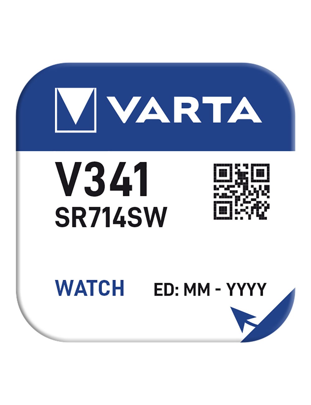 Pila de boton sr714sw - v341 varta 15mah (blister 1 unid.) ø7,9x1,45mm