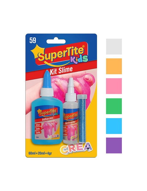 Kit slime, blister 60ml x 20ml x 4g a2759 supertite colores / modelos surtidos