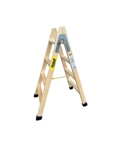 Escalera de madera 4 peldaños 114cm plabell