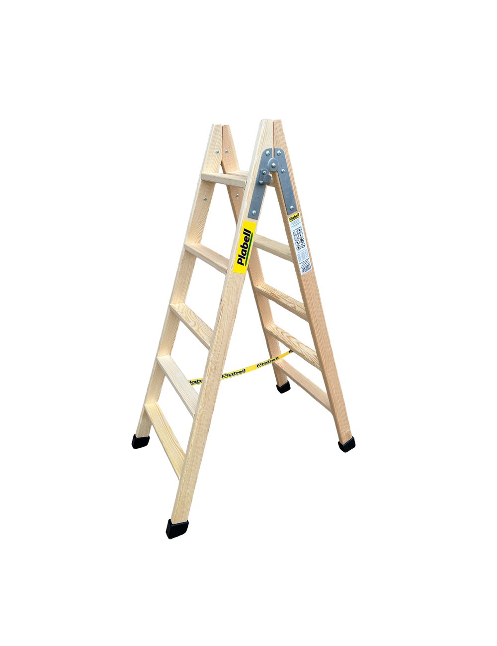 Escalera de madera 5 peldaños 139cm plabell