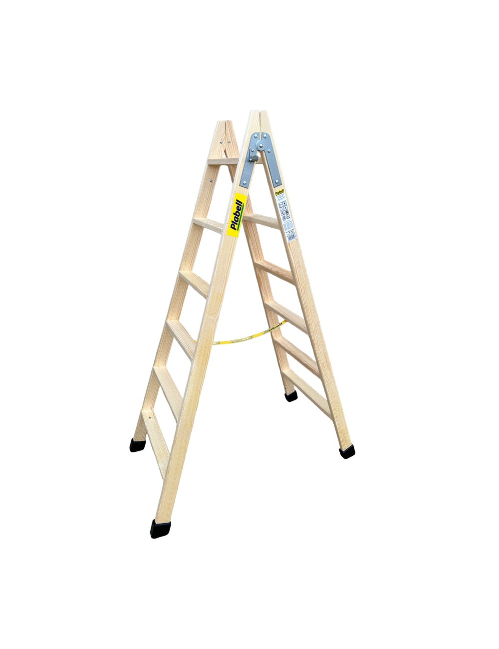 Escalera de madera 6 peldaños 164cm plabell