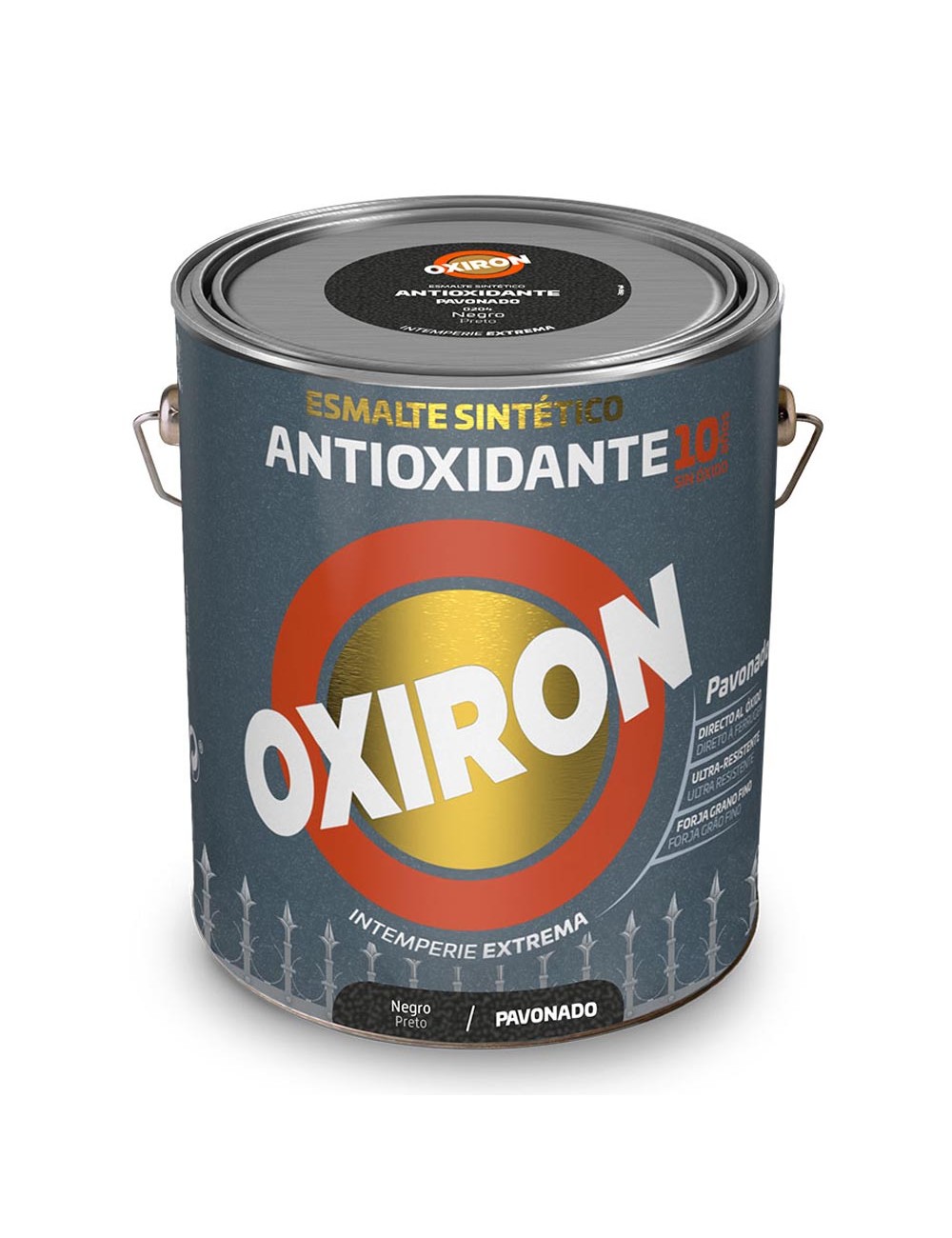 Esmalte sintético metálico antioxidante oxiron pavonado negro 4l titan 5809045