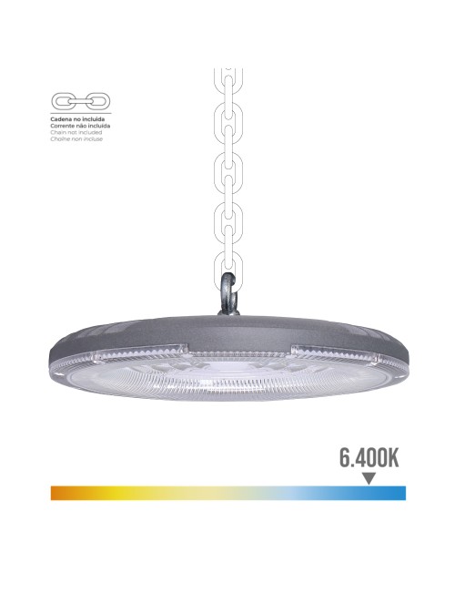 Campana led 100w 10.000lm 6400k 90° ip65 edm