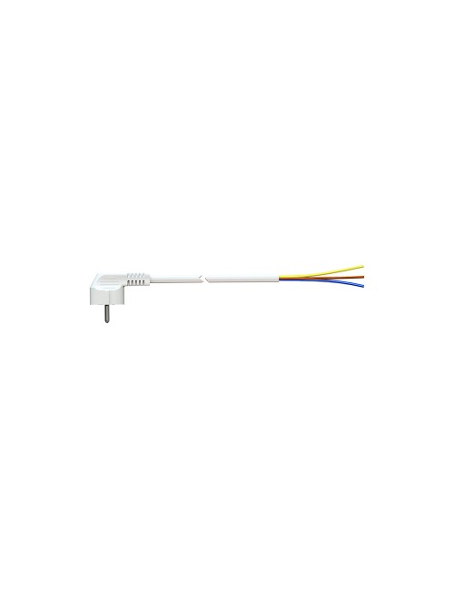 Cable con clavija tipo f 1m 3x1.5mm 4,8mm 16a 250v t/tl blanco. solera 7000/1.