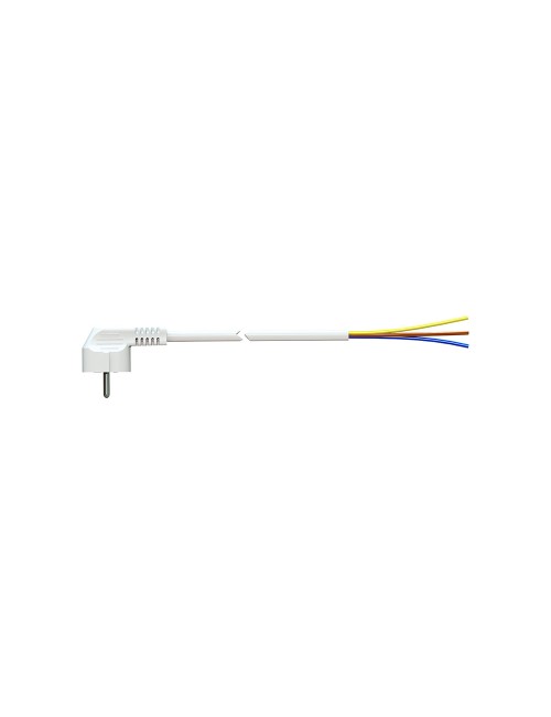 Cable con clavija tipo f 2m 3x1.5mm 4,8mm 16a 250v t/tl blanco. solera 7000/2.