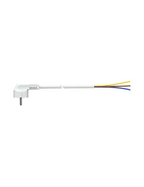 Cable con clavija tipo f 3m 3x1.5mm 4,8mm 16a 250v t/tl blanco. solera 7000/3.