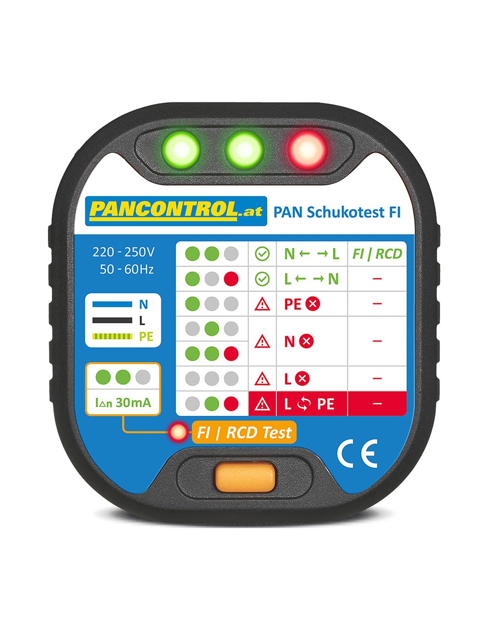 Probador de tomas pan tipo ftest fi pancontrol