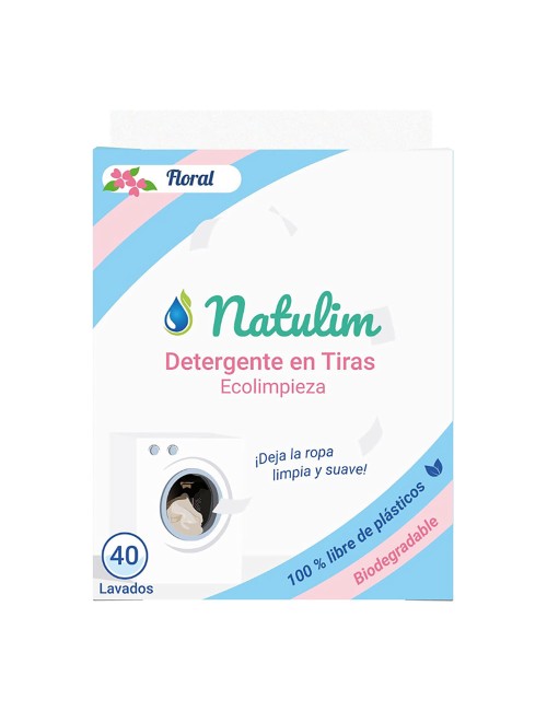 Detergente en tiras natulim floral 40 lavados