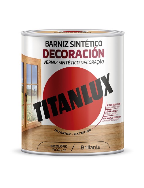 Barniz sintético decoración brillante incoloro 4l titanlux m10100004