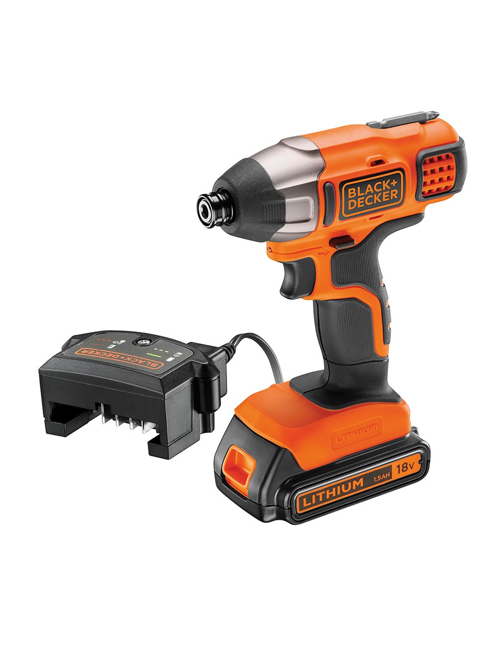 Atornillador de impacto 18v 1/4" bdcim18d1a-qw black & decker