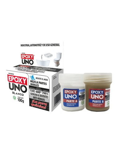 Adhesivo epoxy general blanco 100gr unob98 fusion epoxy black label