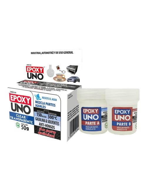 Adhesivo epoxy general cristalino 50gr unoc40 fusion epoxy black label