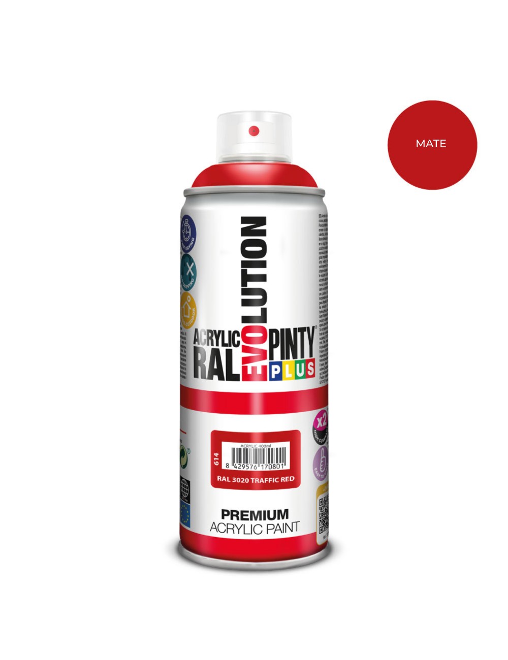 Pintura en spray pintyplus evolution 520cc ral 3020 matt traffic red