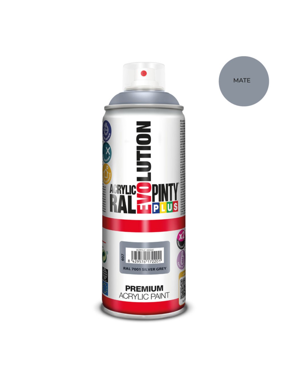 Pintura en spray pintyplus evolution 520cc ral 7001 matt silver grey