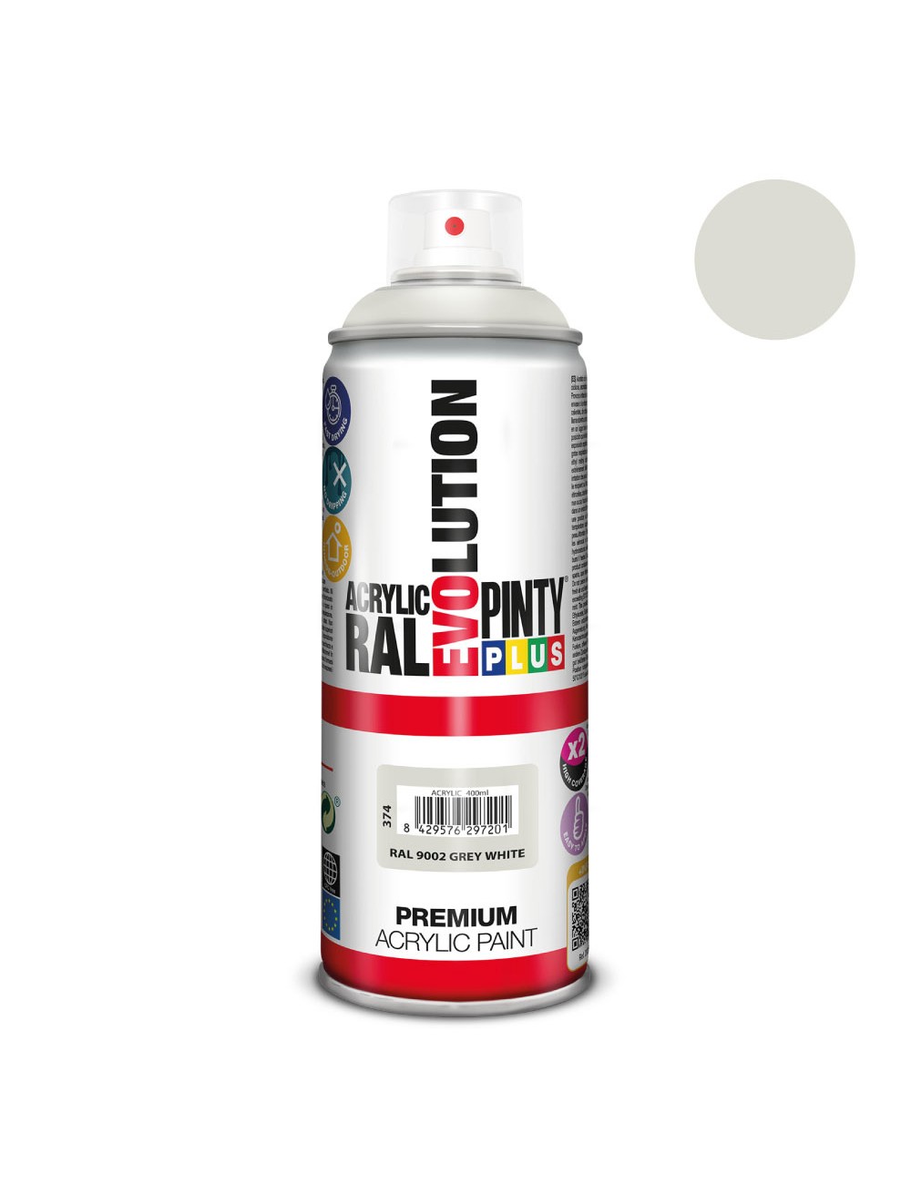 Pintura en spray pintyplus evolution 520cc ral 9002 grey white