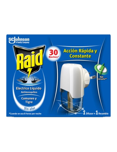 Raid eléctrico líquido 1 difusor+1 recambio para 30 noches