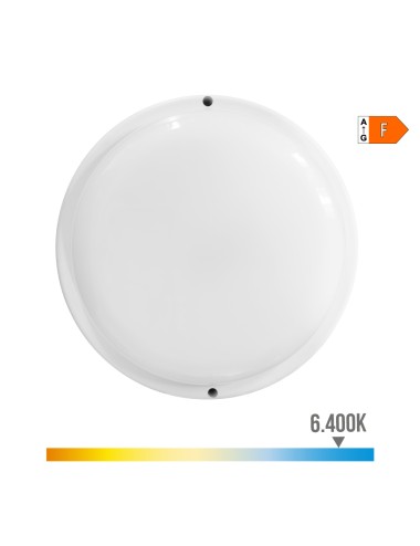 Aplique redondo led con sensor crepuscular y de movimiento 18w 1820lm 6.400k luz fría edm