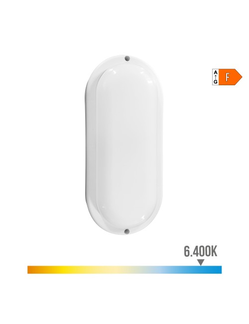 Aplique oval led con sensor crepuscular y movimiento 18w 1820lm 6.400k edm