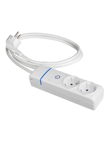 Prolongador con 2 tomas 2p+t, 16a 250v con interruptor luminoso. 1.5 m de cable h05vv-f 3g1,5mm². 8012pil solera