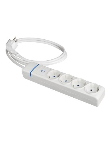 Prolongador con 4 tomas 2p+t, 16a 250v con interruptor luminoso. 1.5 m de cable h05vv-f 3g1,5mm². 8014pil solera